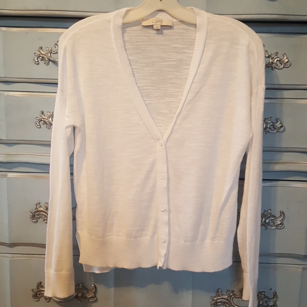 Loft v neck button up sweater